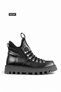 FUJI – Schwarzer Mountain-Stiefel aus Leder mit Profilsohle