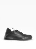 Sneaker francesina Slip on Herren aus schwarzem Leder mit schwarzem Boden - GIF