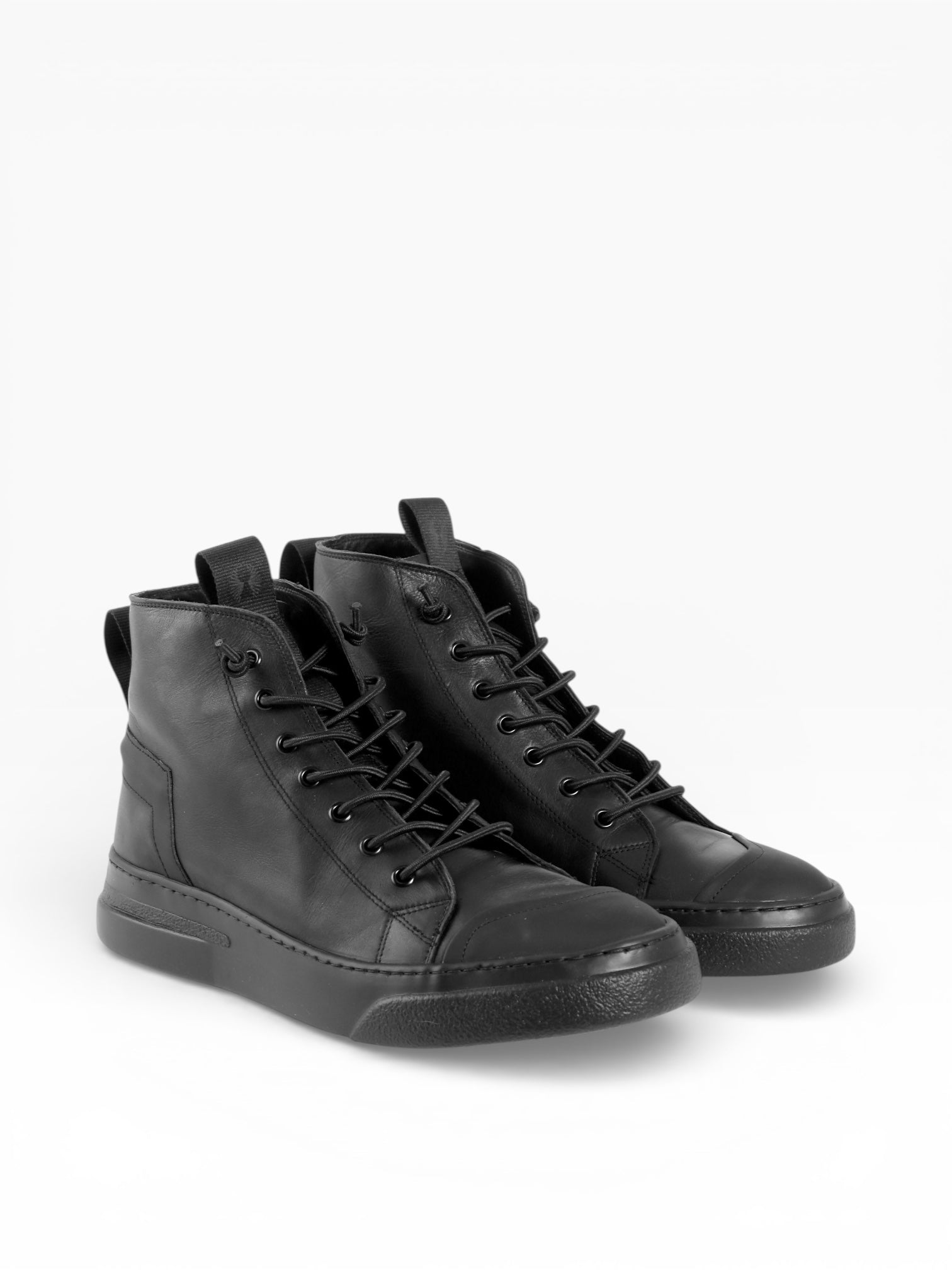 POLON - Black leather black sole