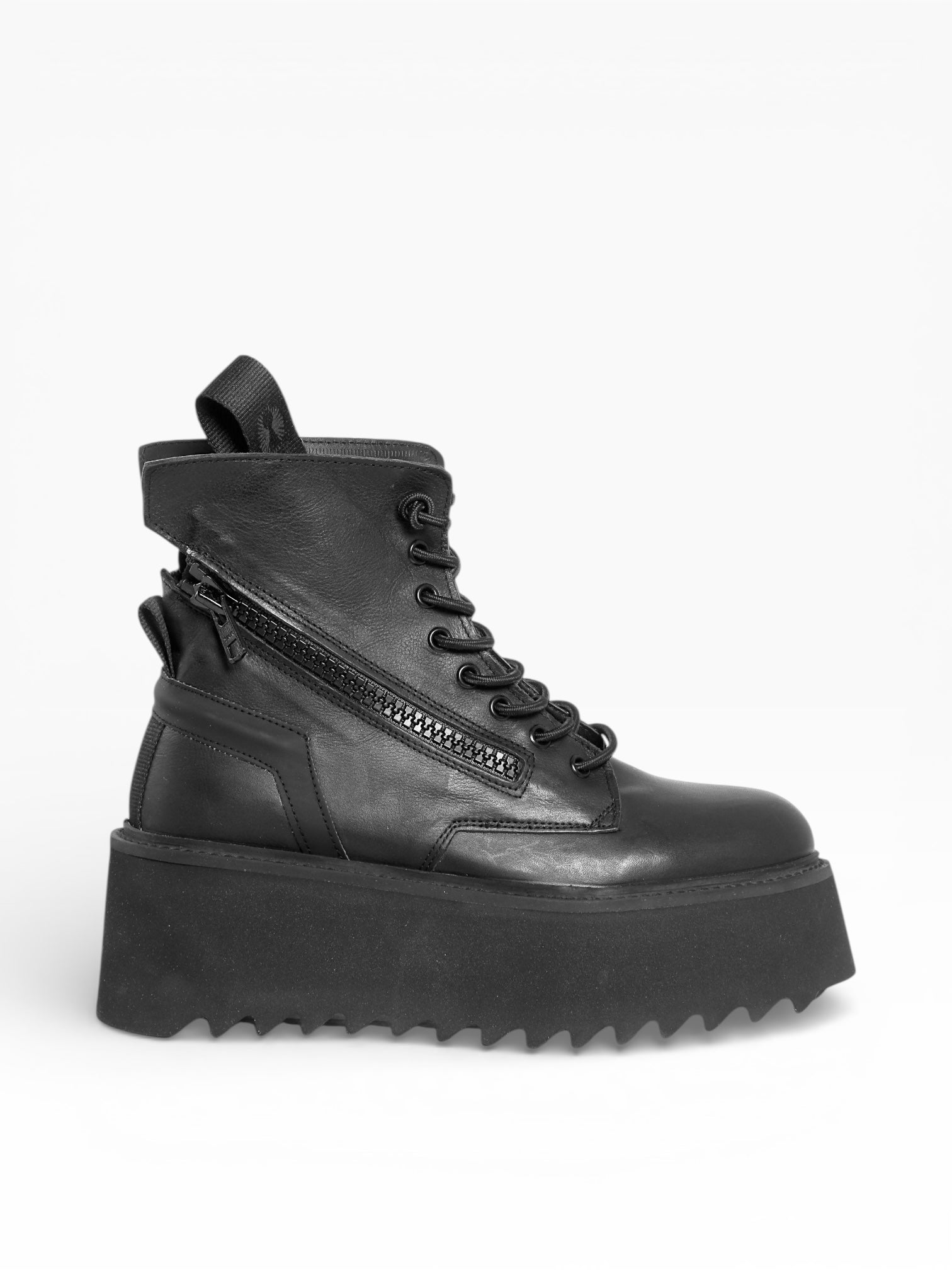 GIORGIA - Black leather black sole