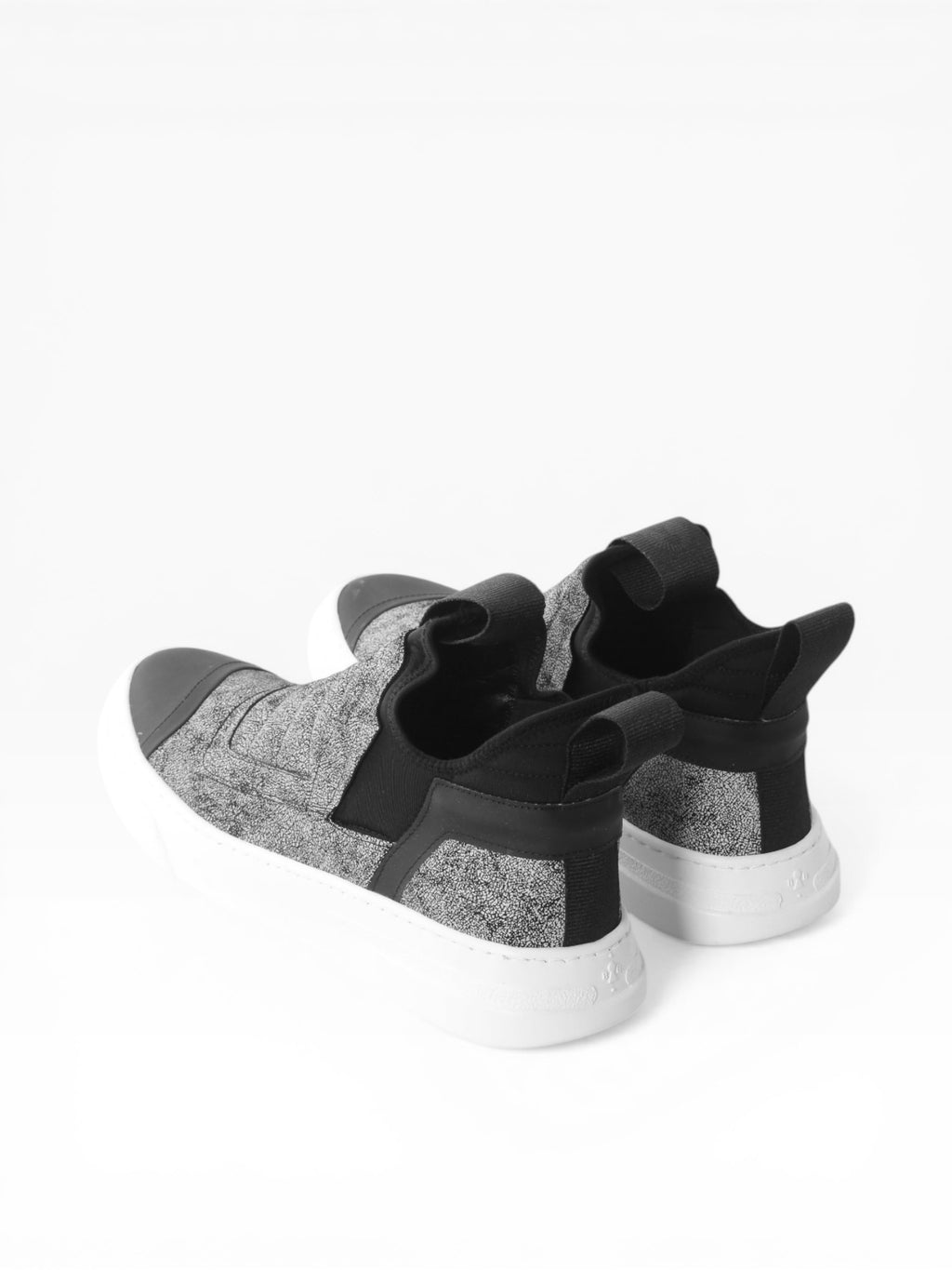 Sneaker slip on uomo in pelle craclè  fondo bianco - DAMPER