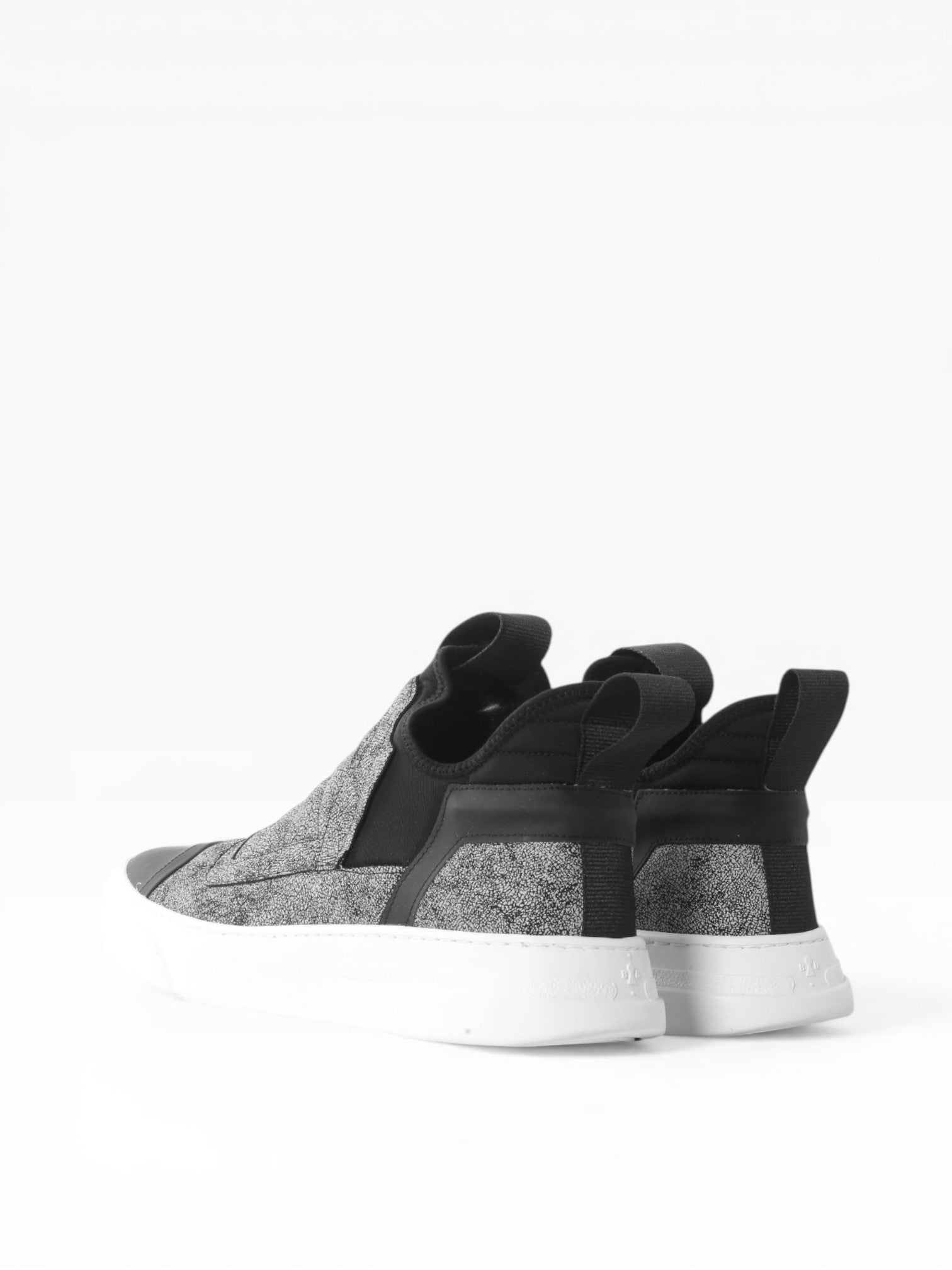 Sneaker slip on uomo in pelle craclè  fondo bianco - DAMPER