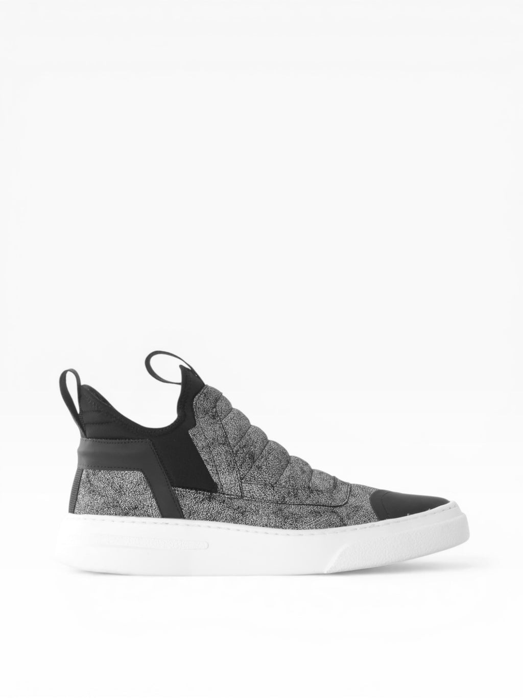 Sneaker slip on uomo in pelle craclè  fondo bianco - DAMPER