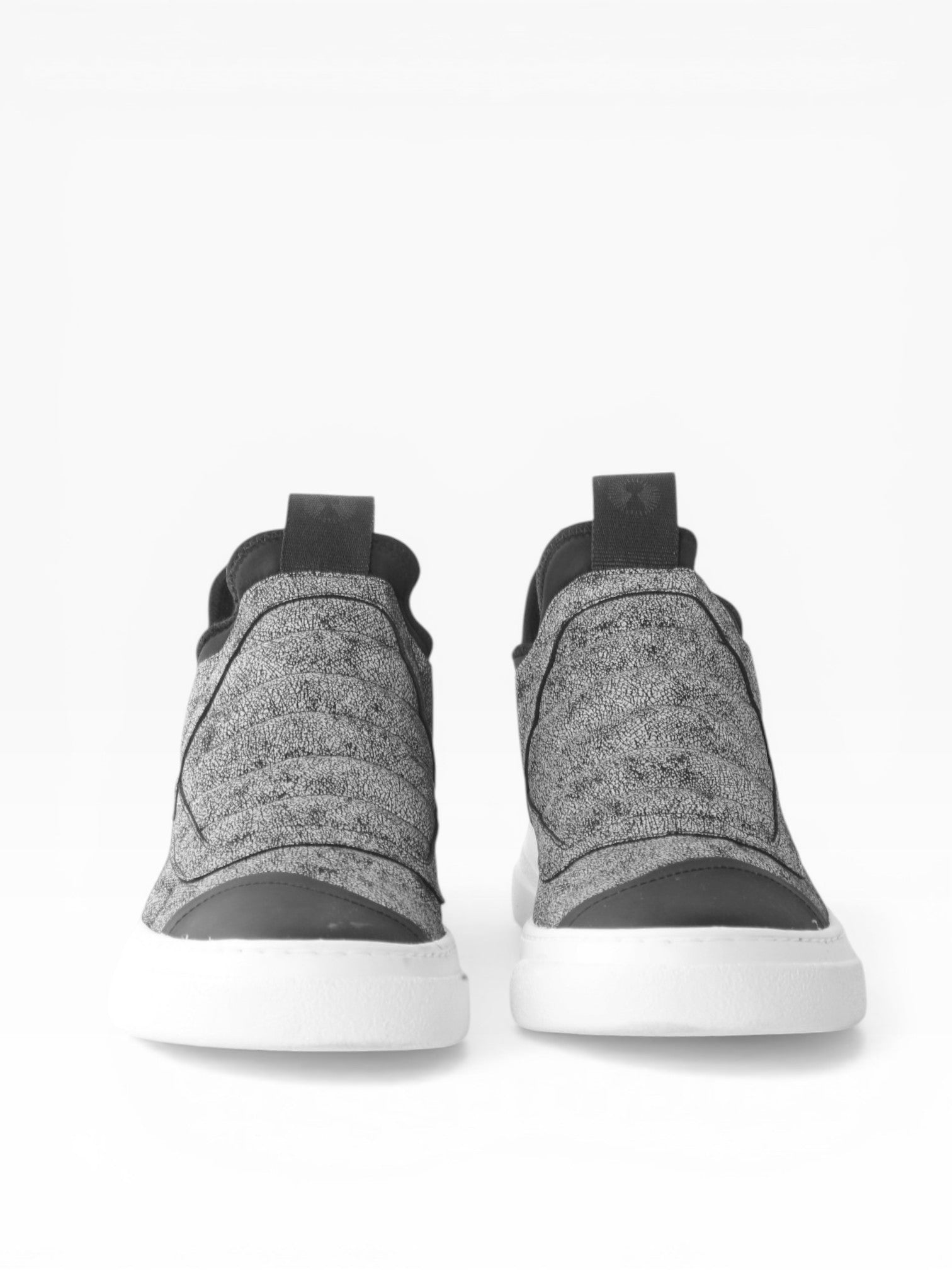 Sneaker slip on uomo in pelle craclè  fondo bianco - DAMPER