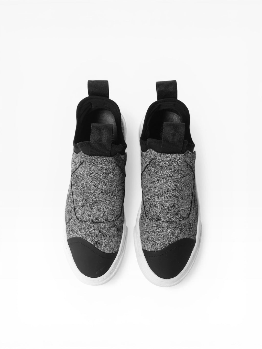 Sneaker slip on uomo in pelle craclè  fondo bianco - DAMPER