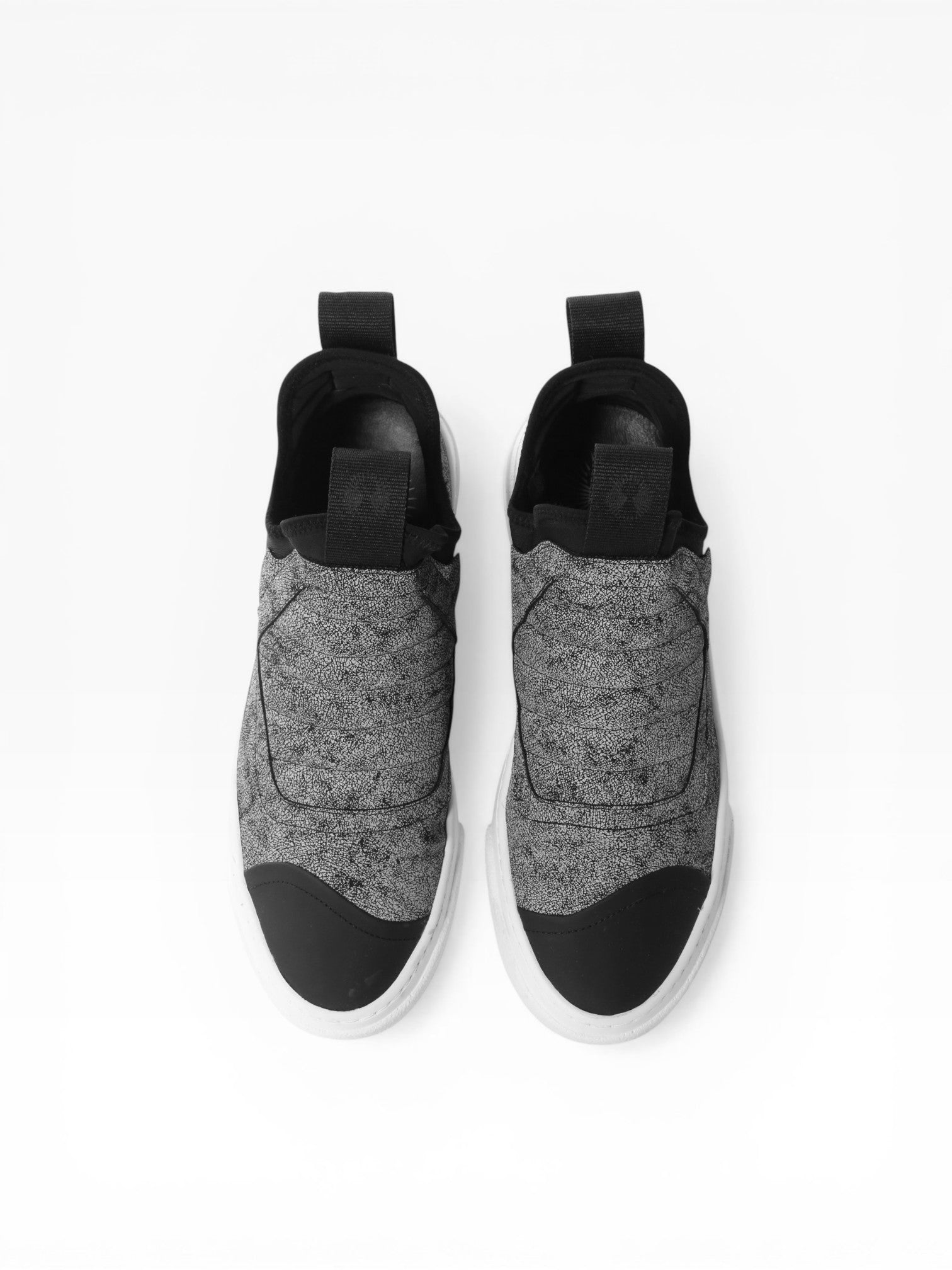 Sneaker slip on uomo in pelle craclè  fondo bianco - DAMPER