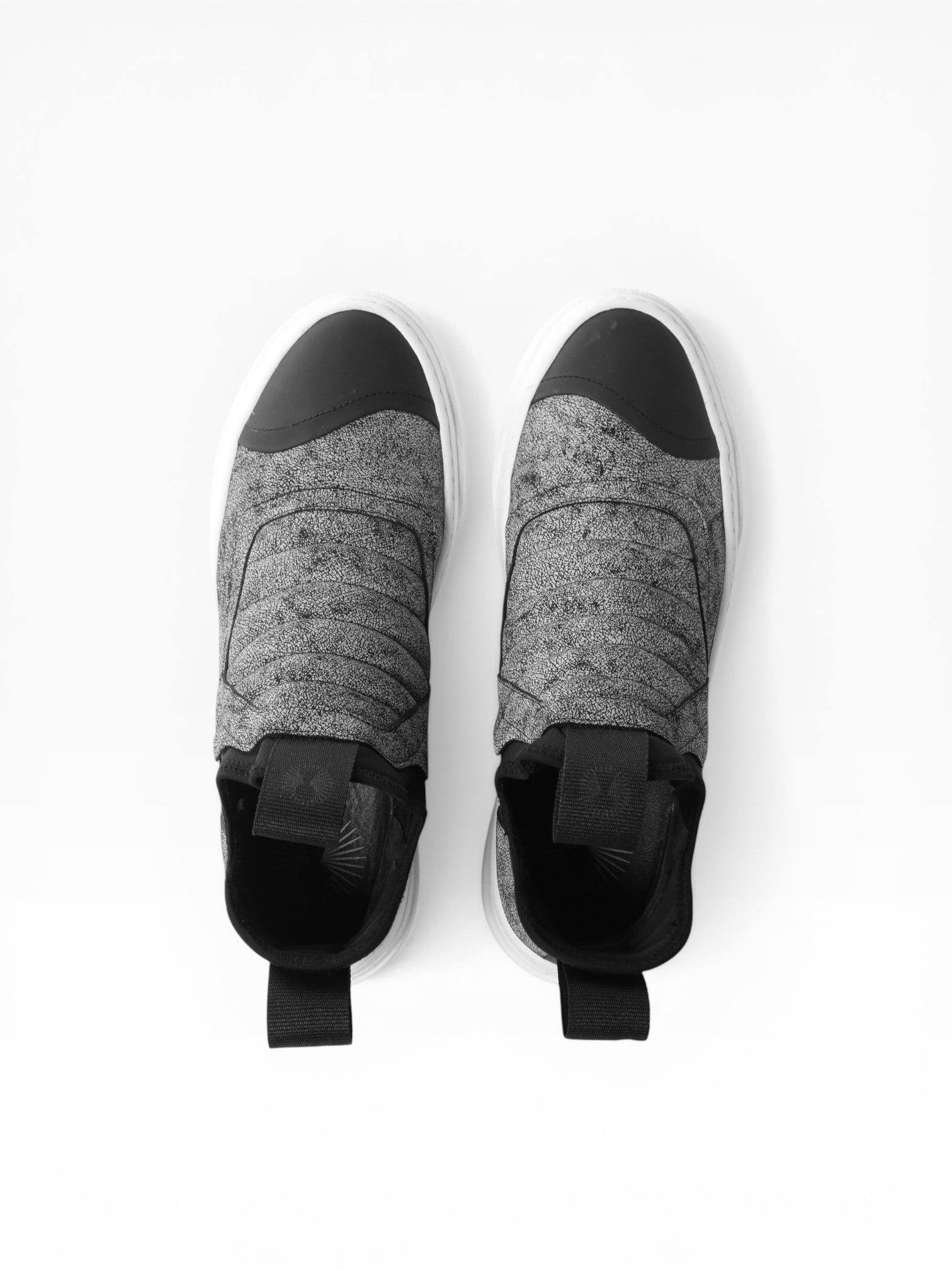 Sneaker slip on uomo in pelle craclè  fondo bianco - DAMPER