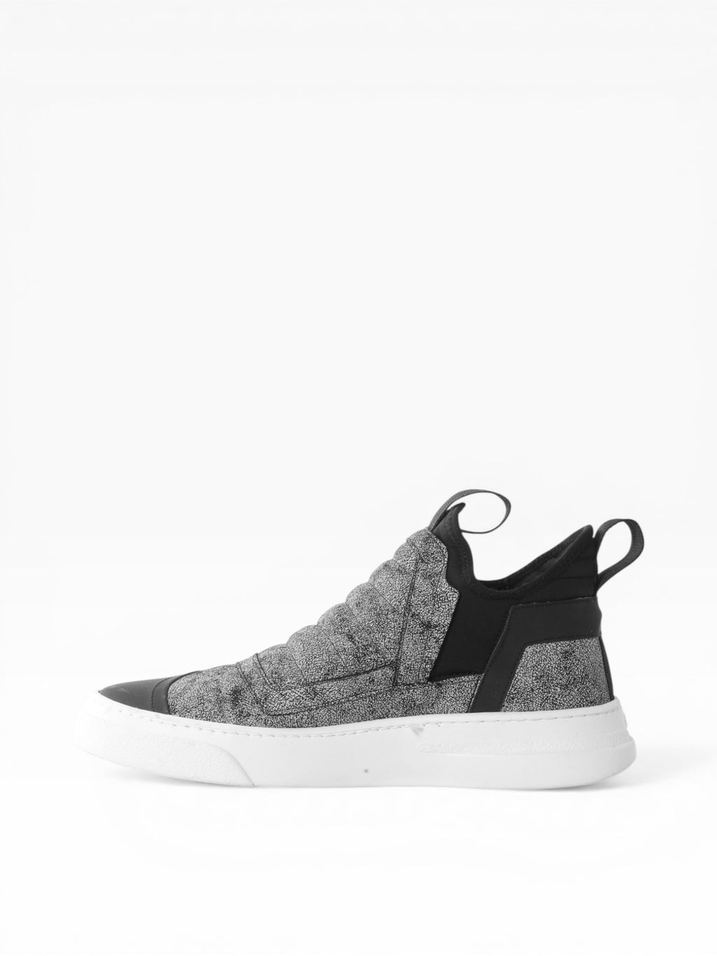 Sneaker slip on uomo in pelle craclè  fondo bianco - DAMPER