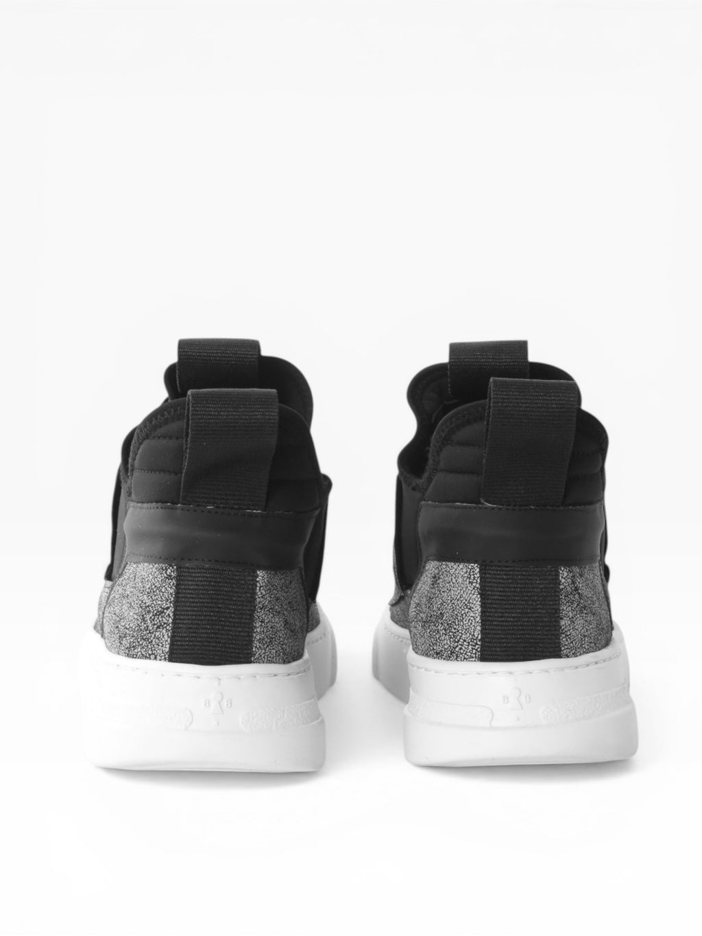 Sneaker slip on uomo in pelle craclè  fondo bianco - DAMPER