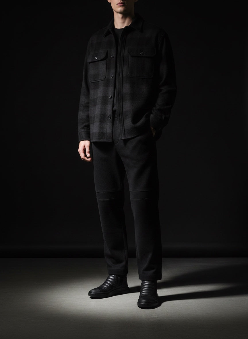 DAMPERZIP  Sneaker uomo pelle nera fondo nero