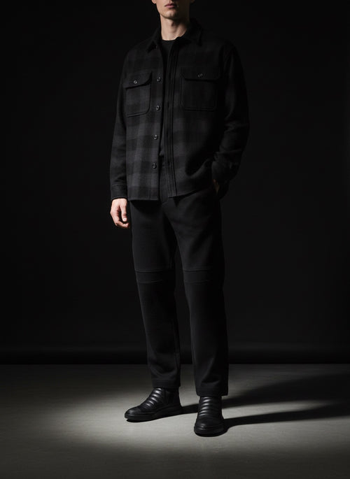 DAMPERZIP  Sneaker uomo pelle nera fondo nero