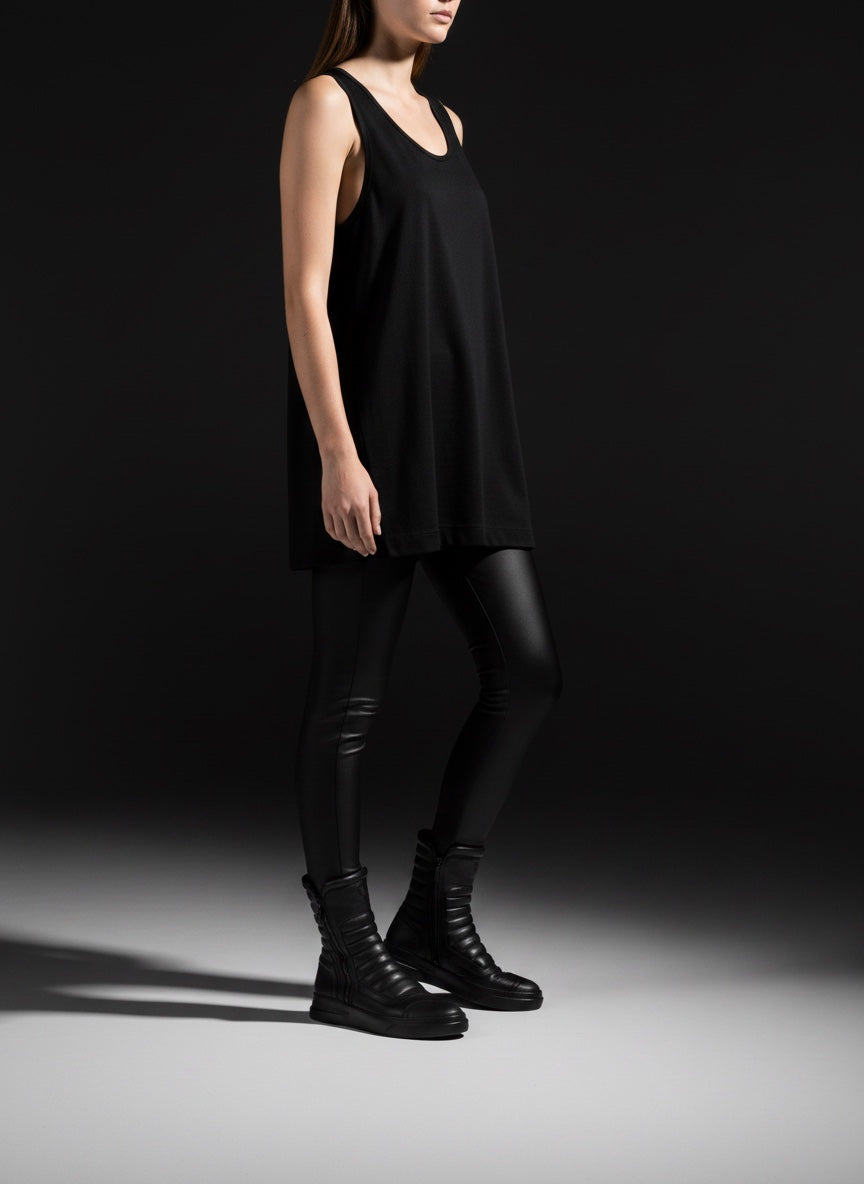 Stivaletto donna pelle nera doppia zip fondo nero - MOTO