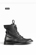 GRUNGE – Stivaletto donna in pelle nera fondo cuoio