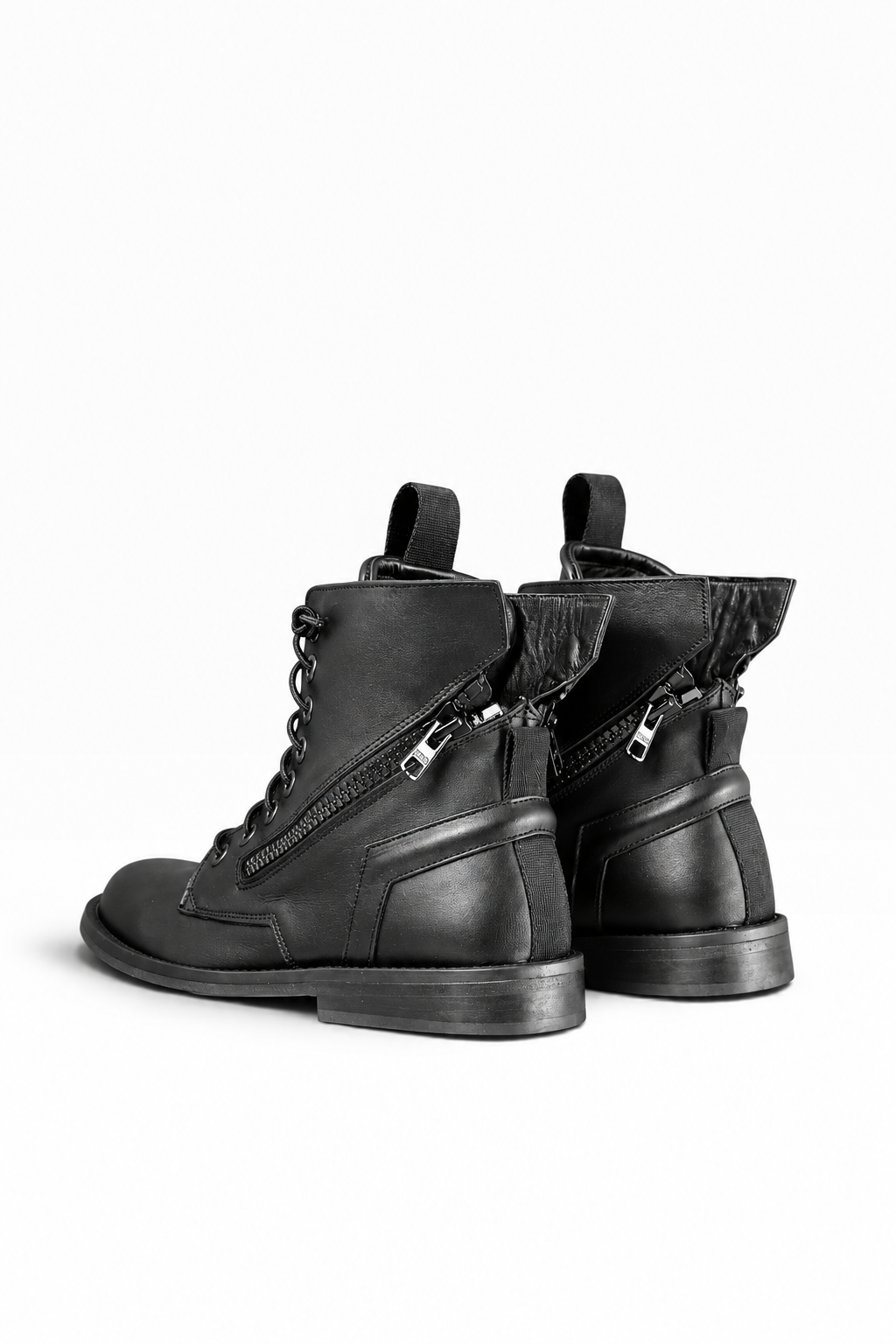 GRUNGE – Stivaletto donna in pelle nera fondo cuoio