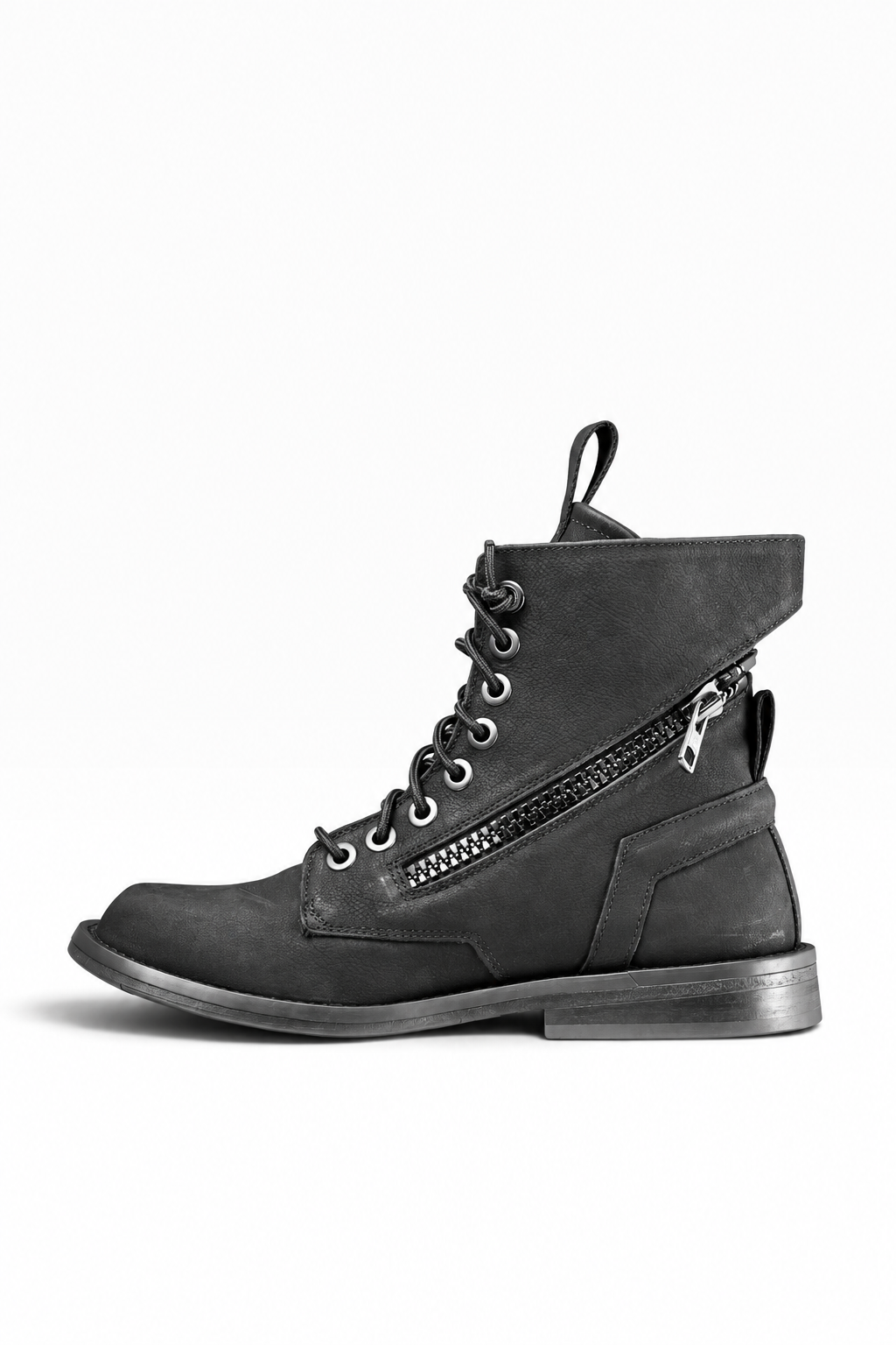 GRUNGE – Black Nubuck Women’s Ankle Boot with Leather Sole