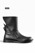 LEAM – Schwarzer Lederstiefel mit Ledersohle