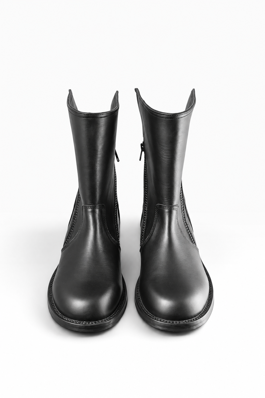 LEAM – Schwarzer Lederstiefel mit Ledersohle