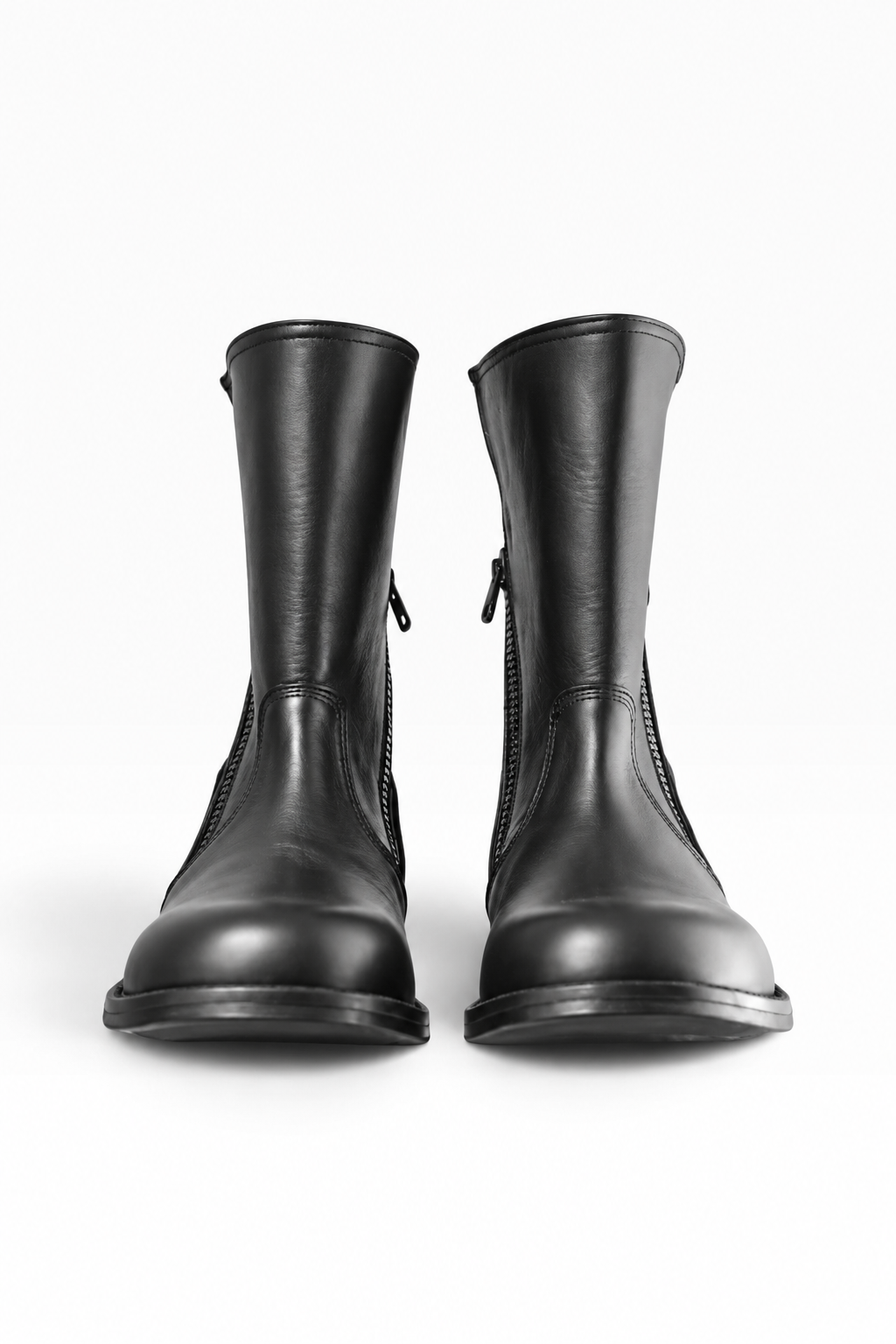 LEAM – Schwarzer Lederstiefel mit Ledersohle