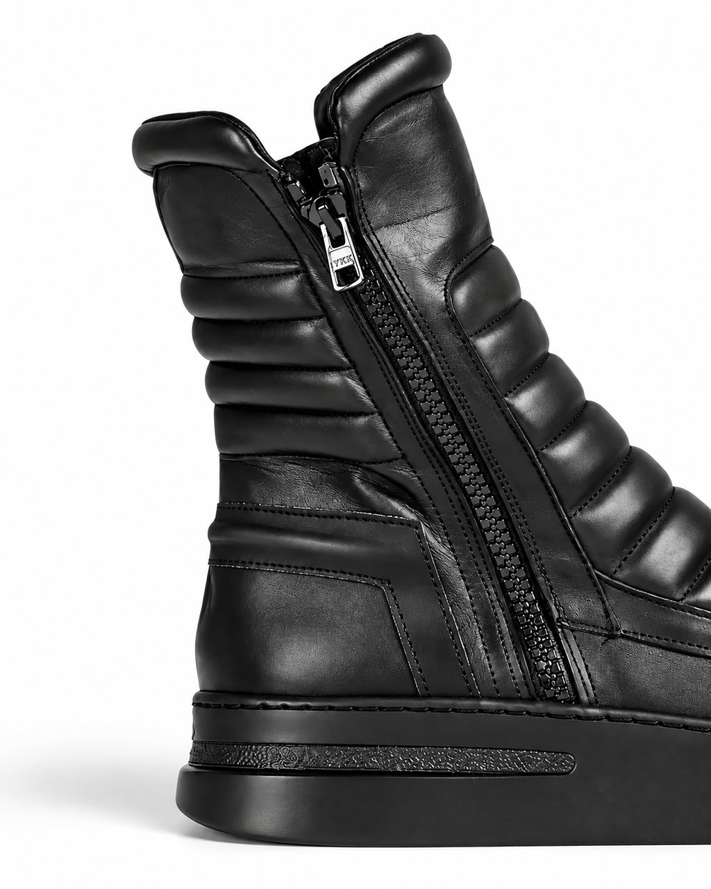Stivaletto donna pelle nera doppia zip fondo nero - MOTO