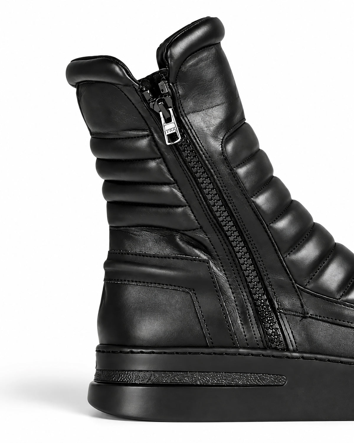 Stivaletto donna pelle nera doppia zip fondo nero - MOTO