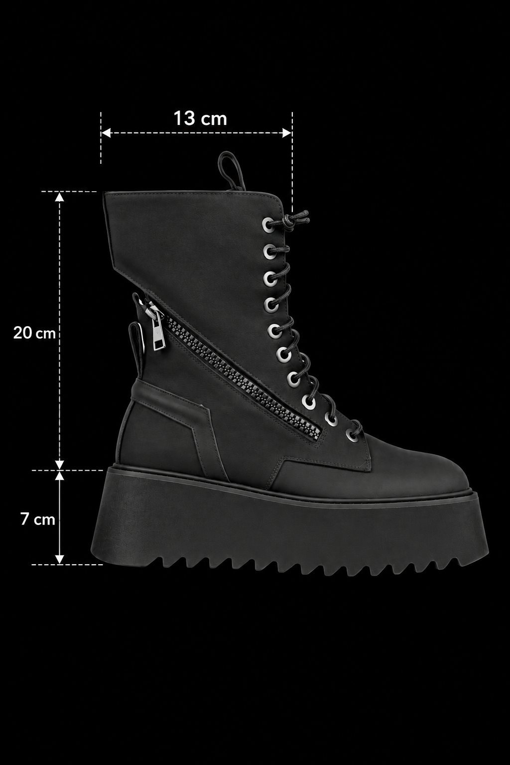 PAOLA – Schwarze Nubuk-Schnürstiefelette mit Plateausohle