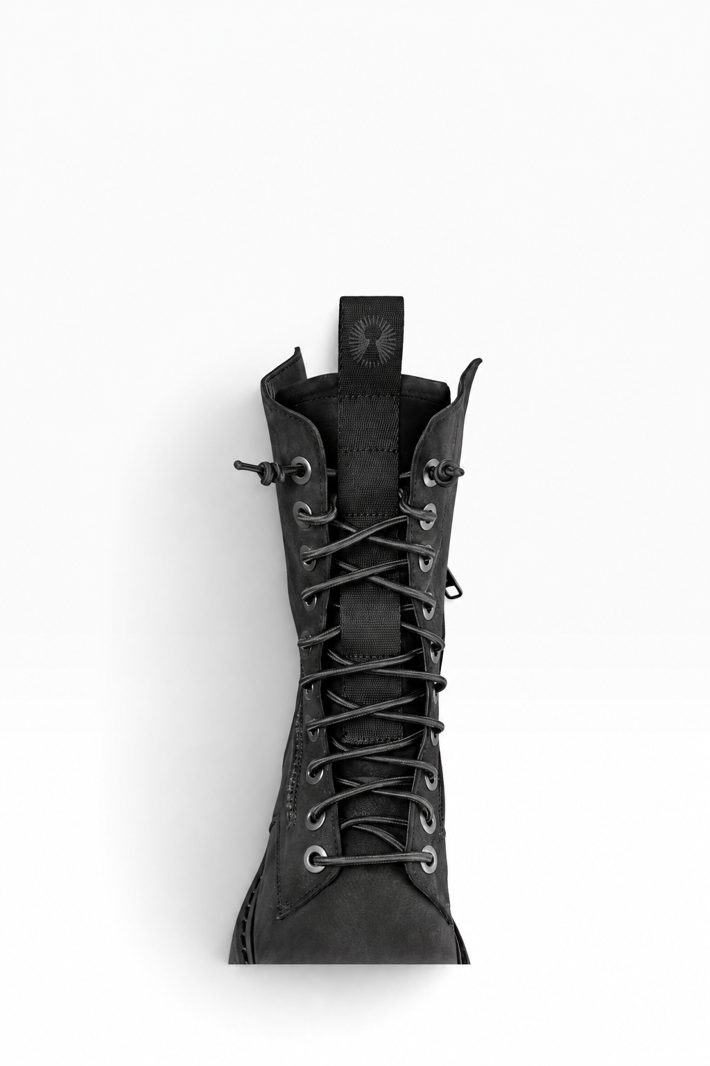 PAOLA – Schwarze Nubuk-Schnürstiefelette mit Plateausohle