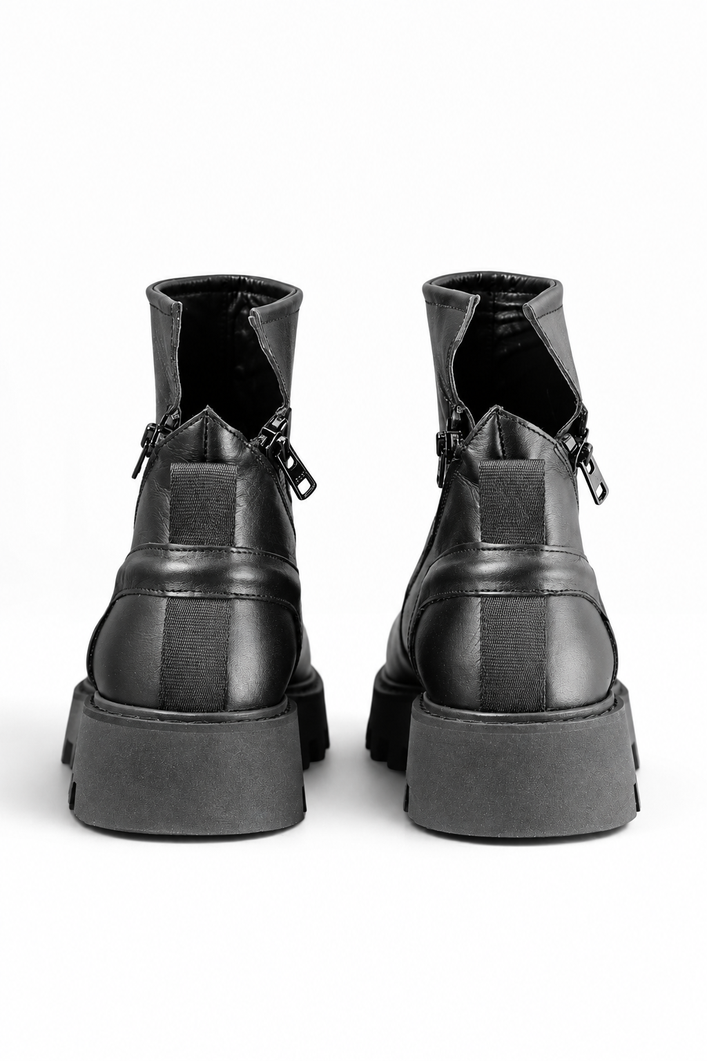 PONTIAK – Stivaletto uomo pelle nera con zip  suola carrarmato