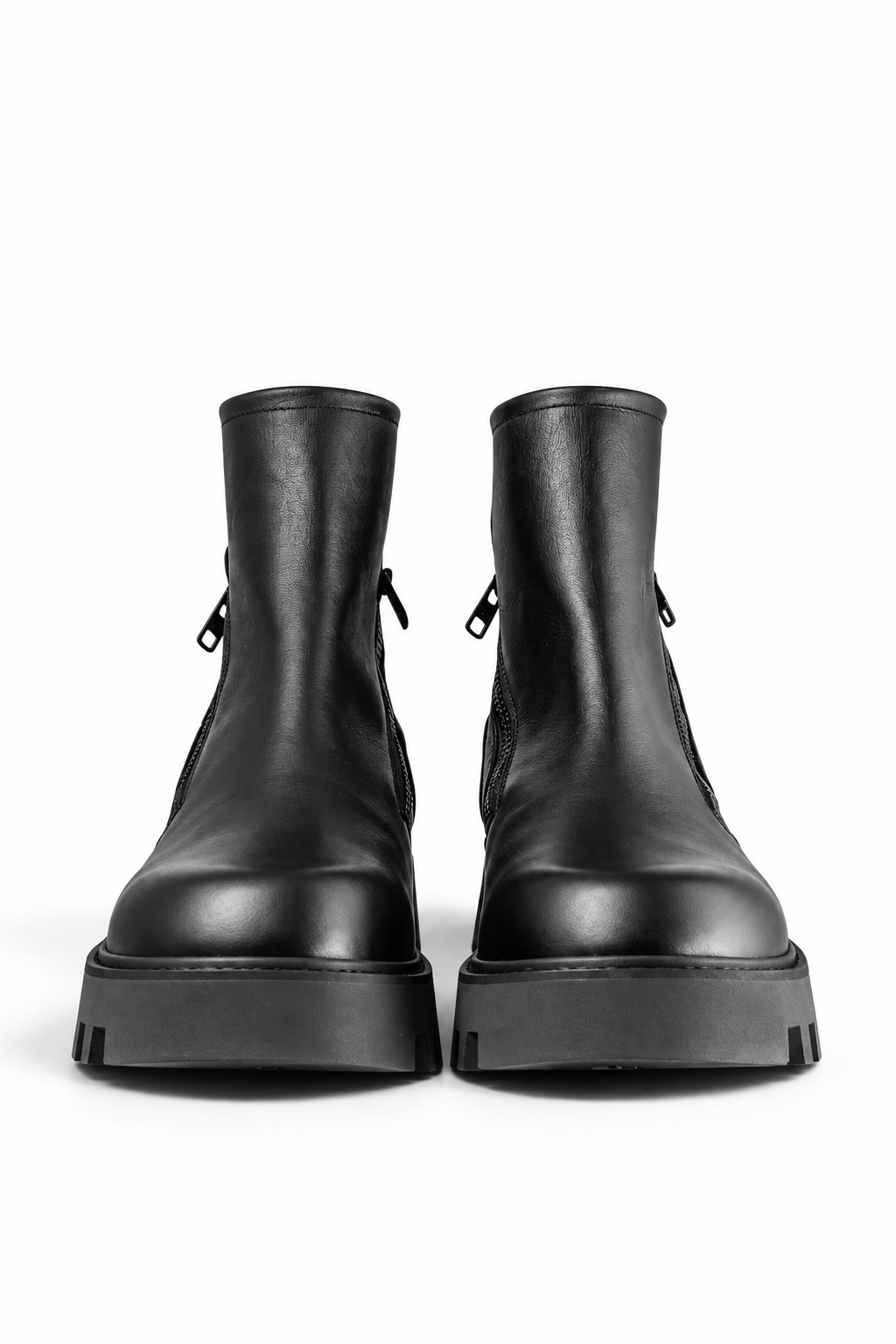 PONTIAK – Stivaletto uomo pelle nera con zip  suola carrarmato