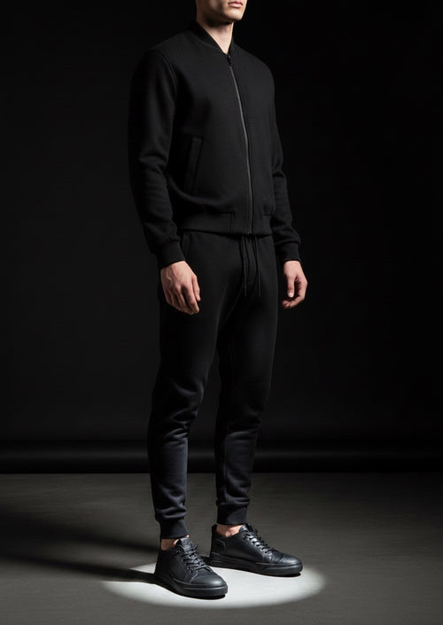 CECCA - Sneaker in pelle nera fondo nero