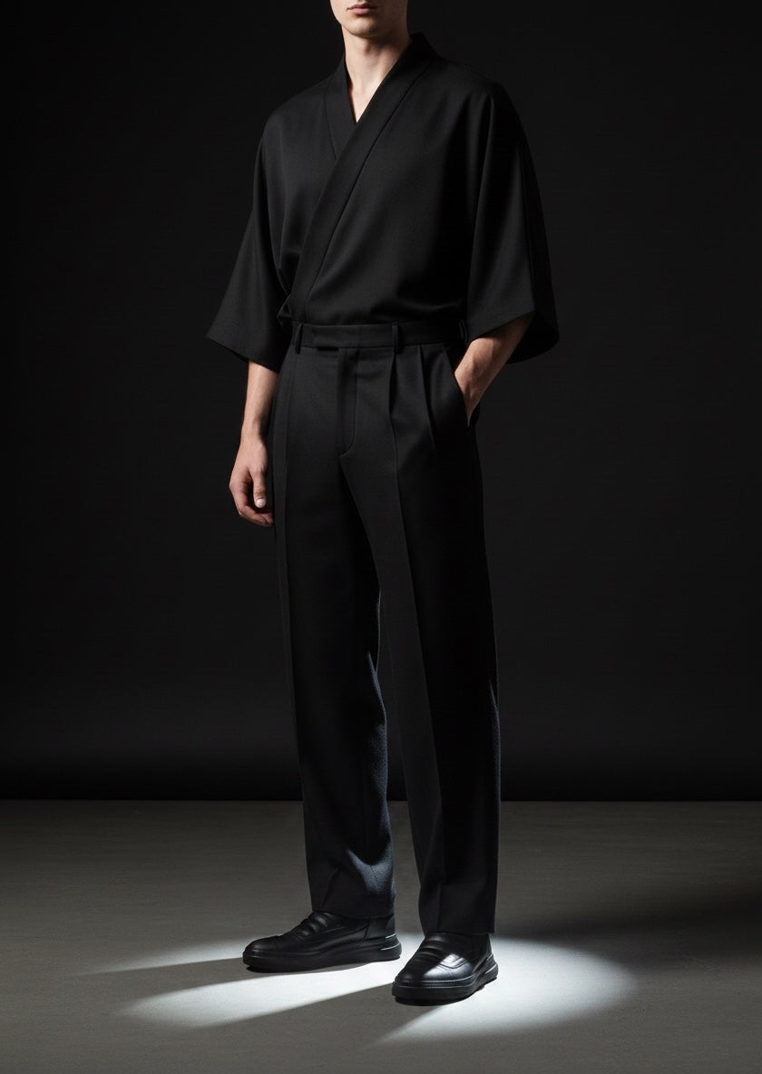 Sneaker mid boots uomo in pelle nera con doppia zip fondo nero - DAMPERZIP