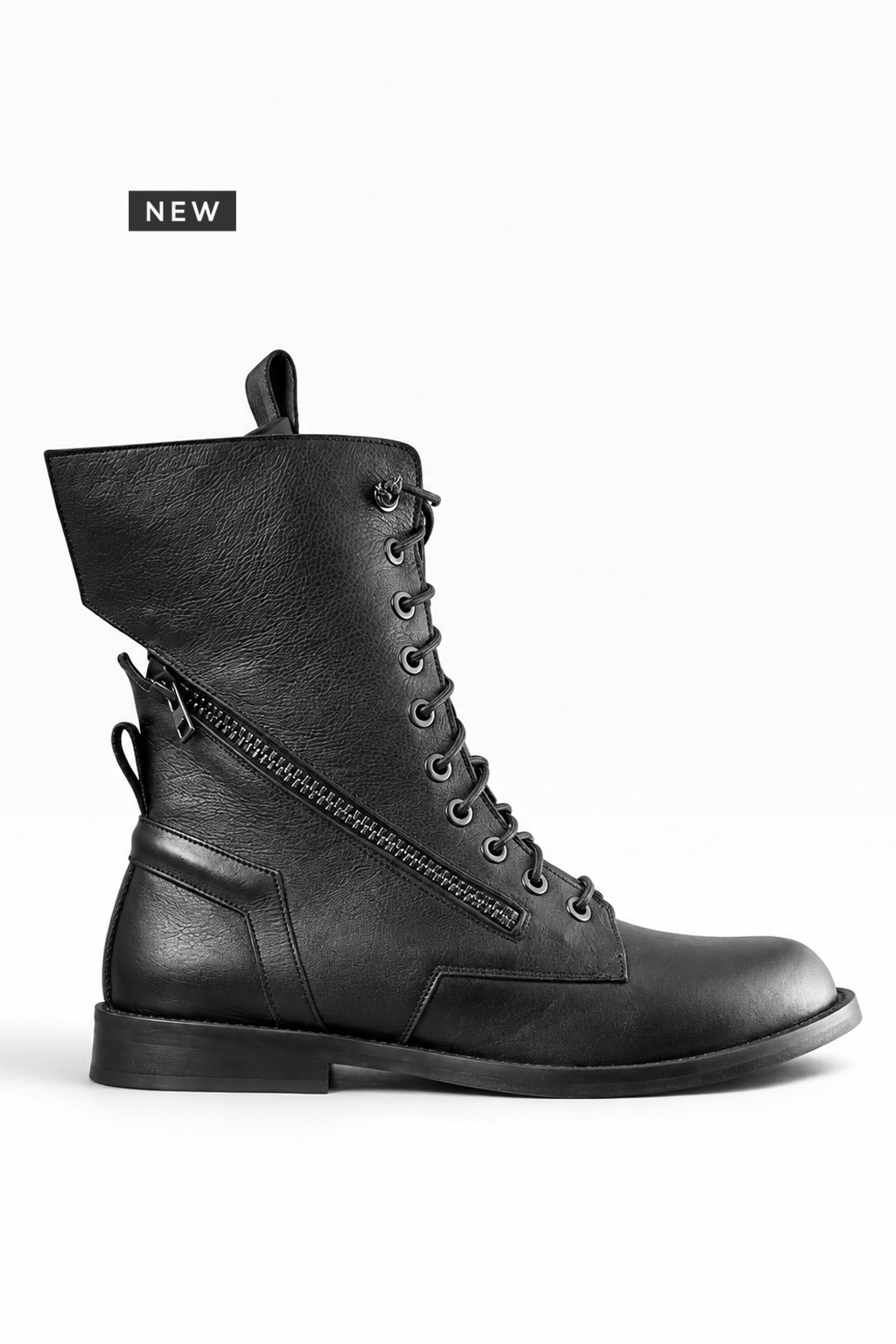 RUPERT – Schwarzer Lederstiefel mit Ledersohle