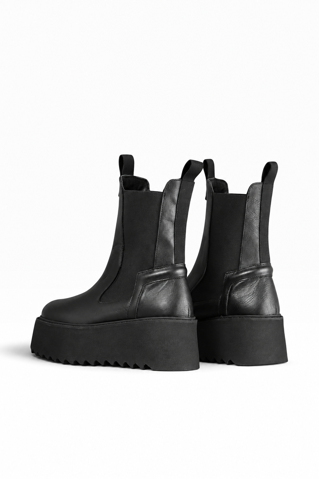 BABI – Beatles-stiefelette aus schwarzem leder mit plateausohle