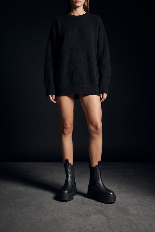 BABI – Stivaletto Beatles in pelle nera platform