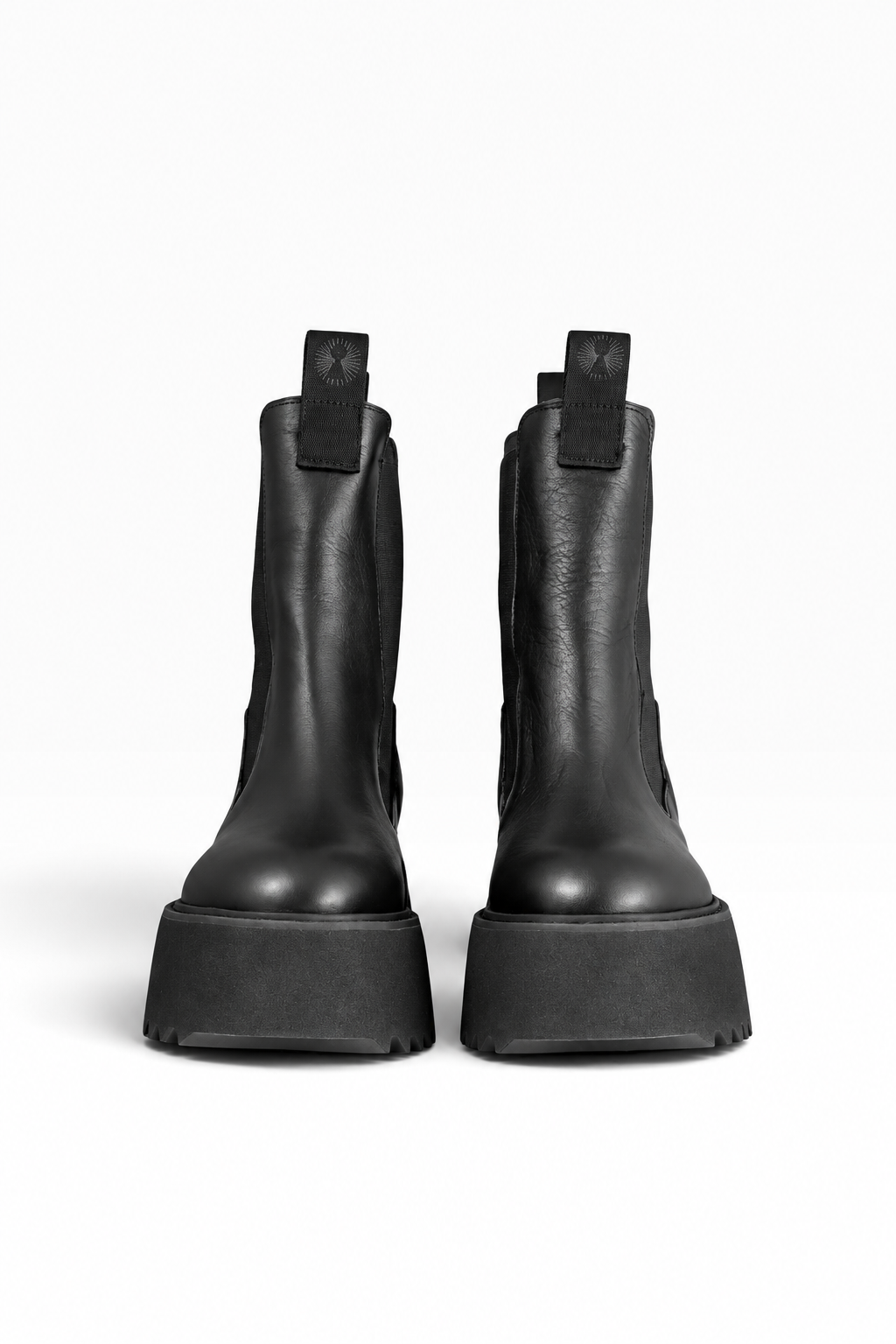 BABI – Beatles-stiefelette aus schwarzem leder mit plateausohle