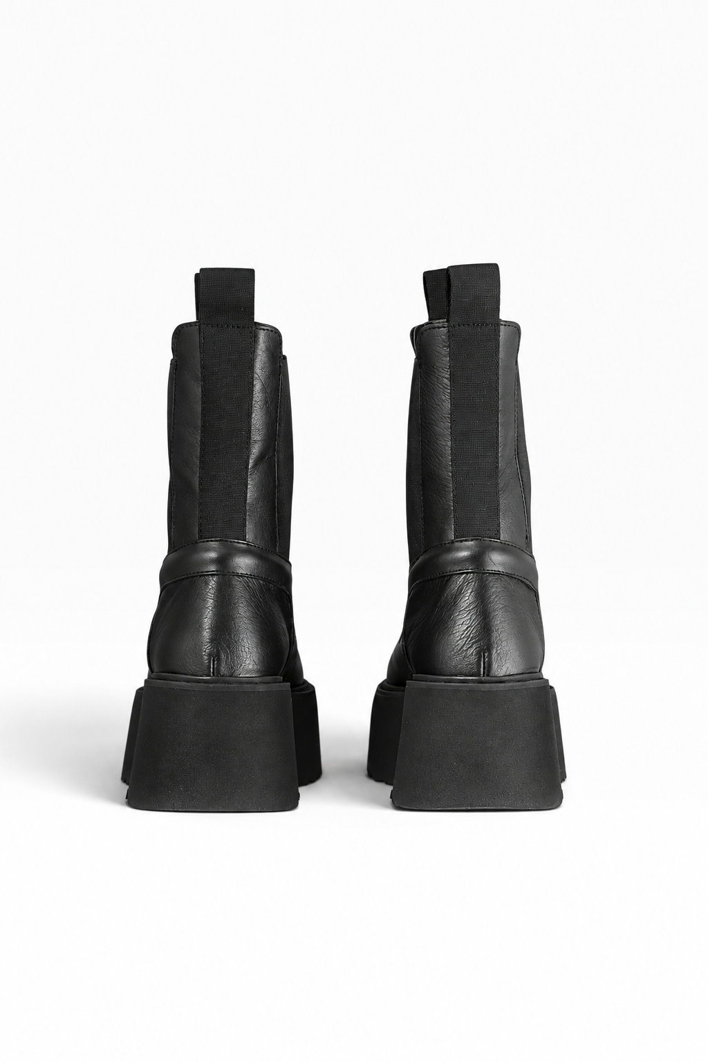 BABI – Beatles-stiefelette aus schwarzem leder mit plateausohle