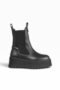 BABI – Beatles-stiefelette aus schwarzem leder mit plateausohle