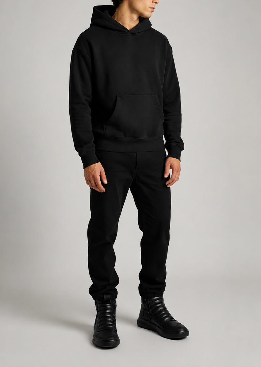 DAMPERZIP  Sneaker uomo pelle nera fondo nero