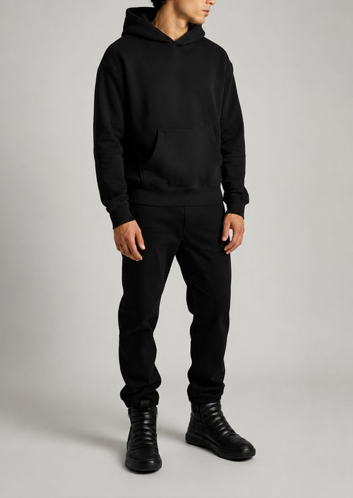 DAMPERZIP  Sneaker uomo pelle nera fondo nero